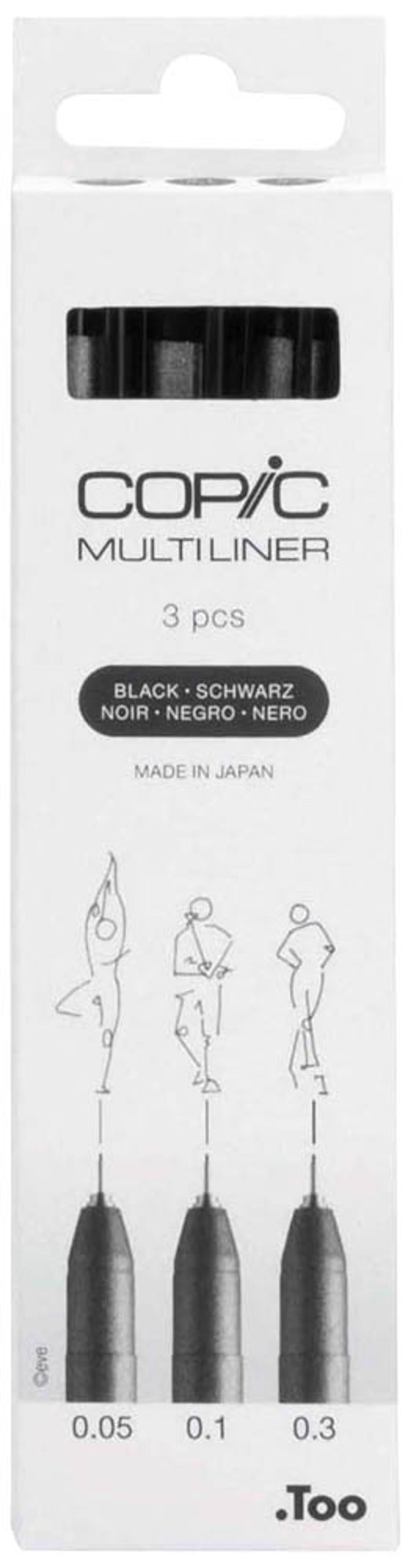 COPIC® Multiliner Fineliner schwarz, 3 St.