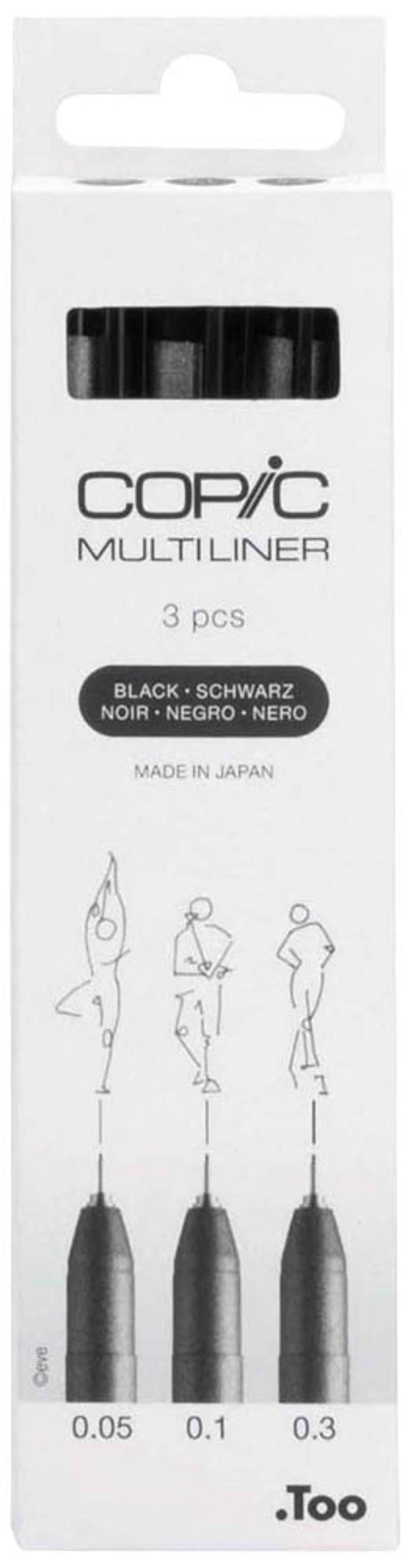 COPIC® Multiliner Fineliner schwarz, 3 St.