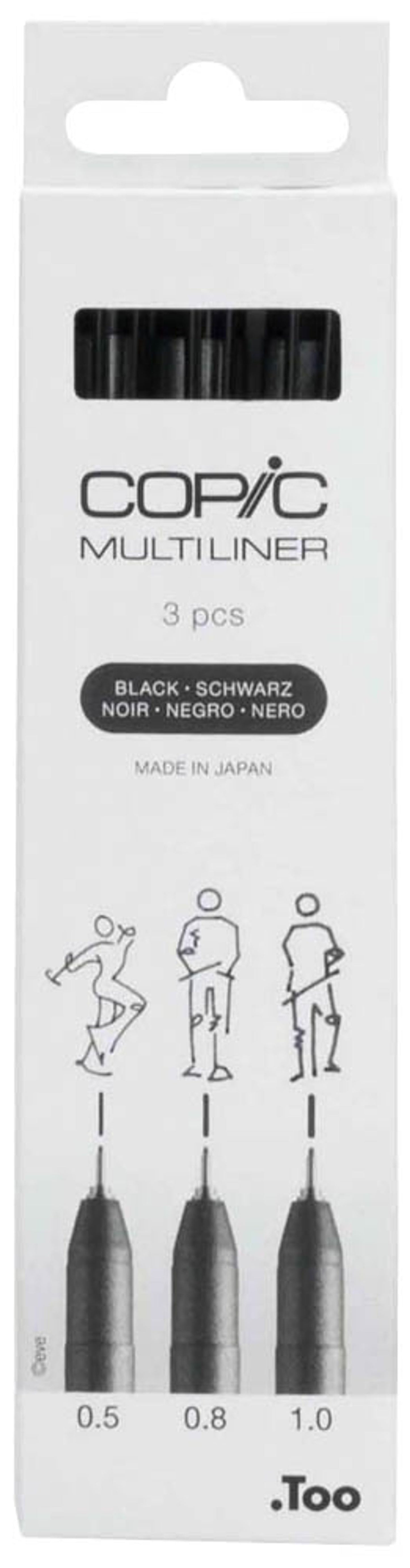 COPIC® Multiliner Fineliner schwarz, 3 St.