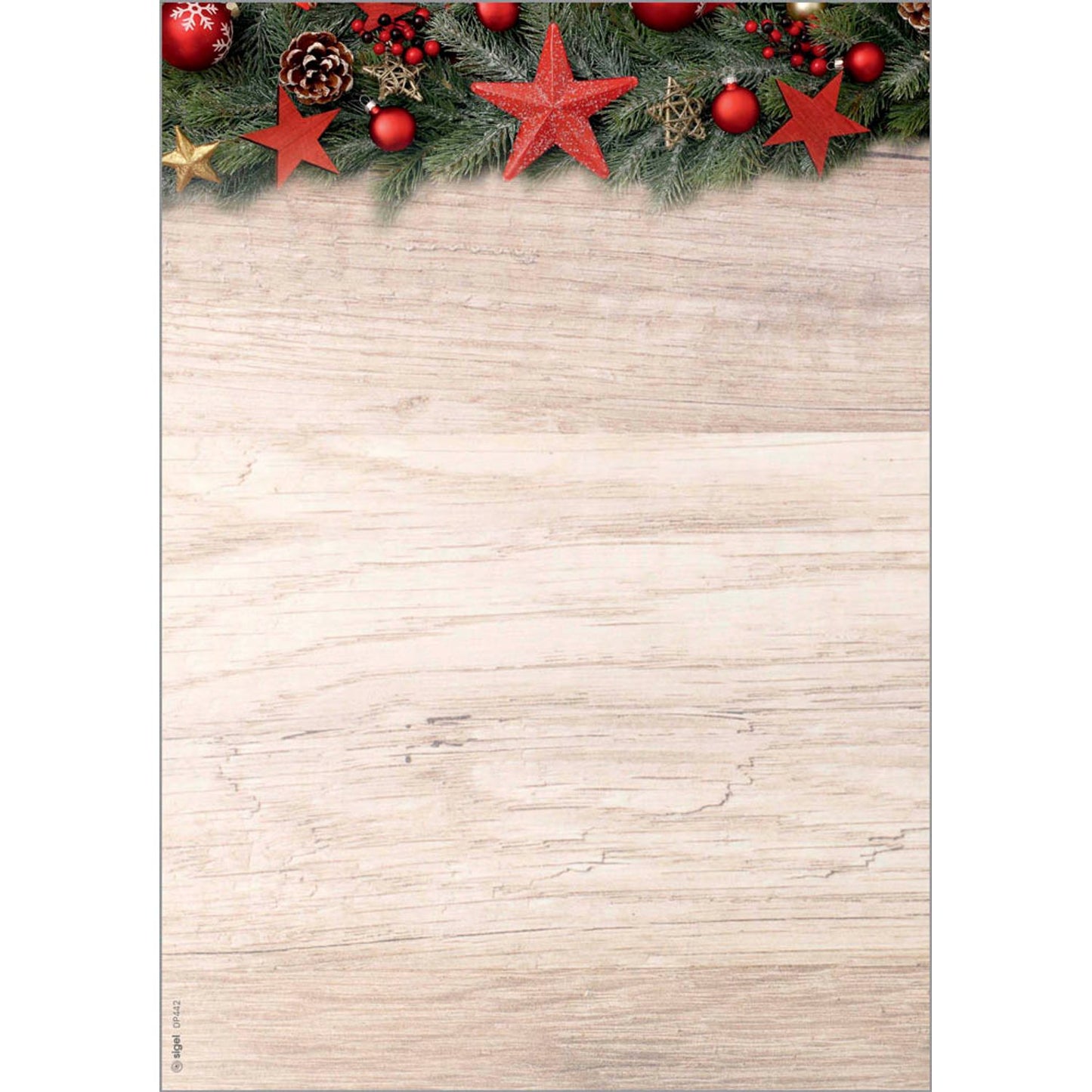 SIGEL Weihnachtsbriefpapier Chalet Style Motiv DIN A4 90 g/qm | DP442 | 1 Pack = 100 Blatt