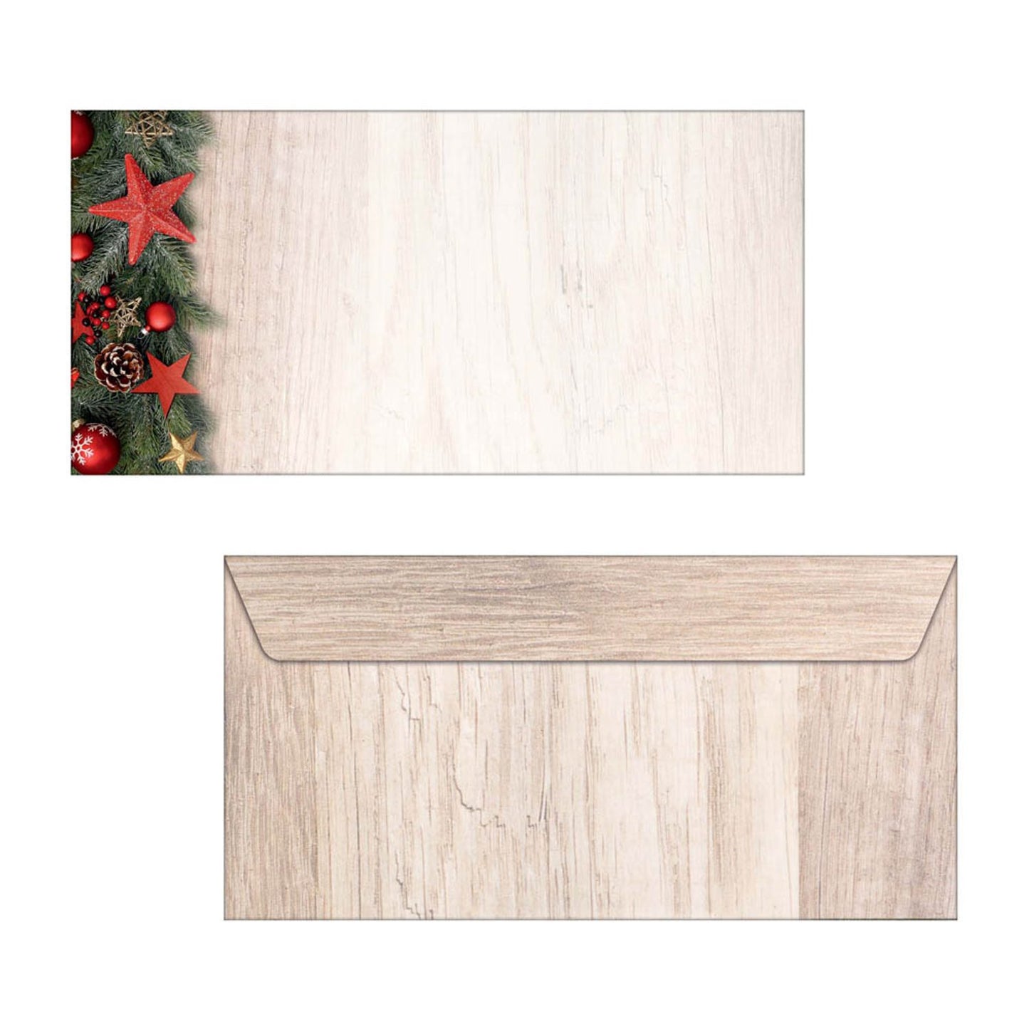 SIGEL Weihnachtsbriefumschläge Chalet Style DIN lang ohne Fenster | DU442 | 1 Pack = 50 St.