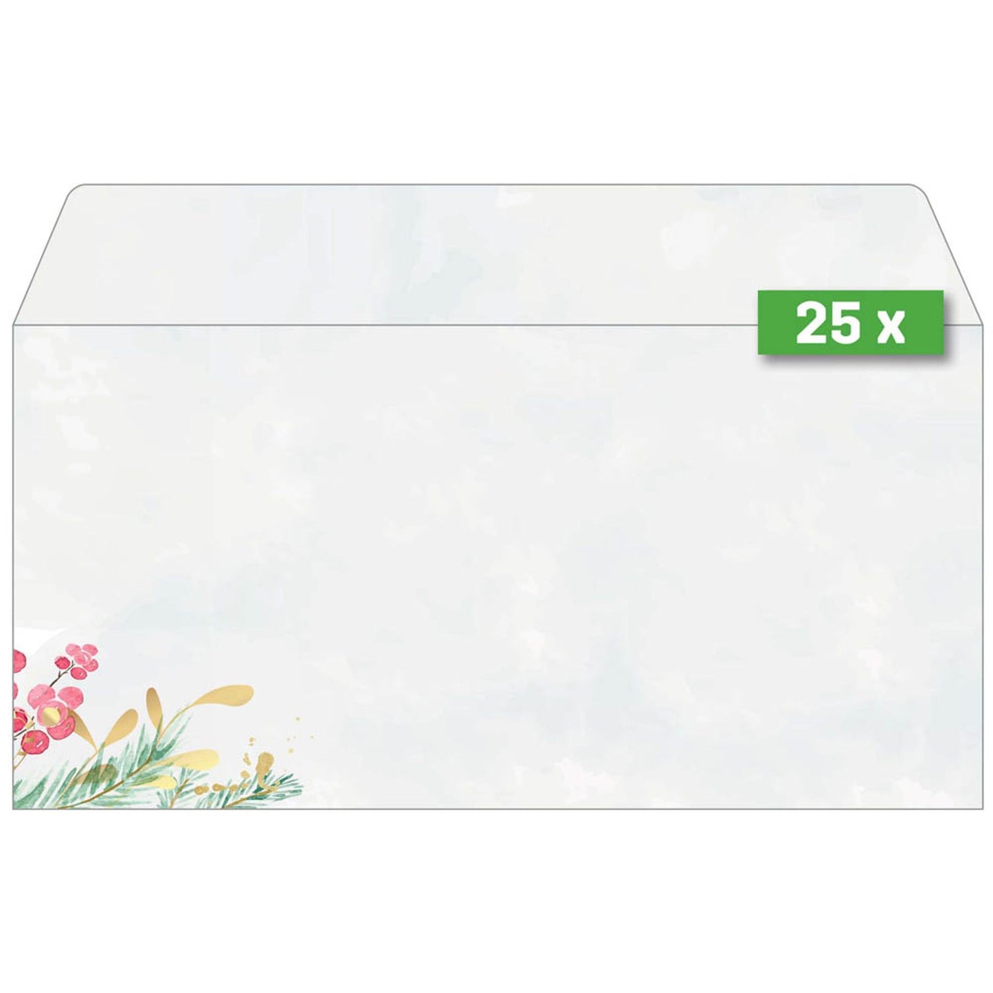 SIGEL Weihnachtsbriefumschläge Christmas Magic DIN lang ohne Fenster | DU608 | 1 Pack = 25 St.