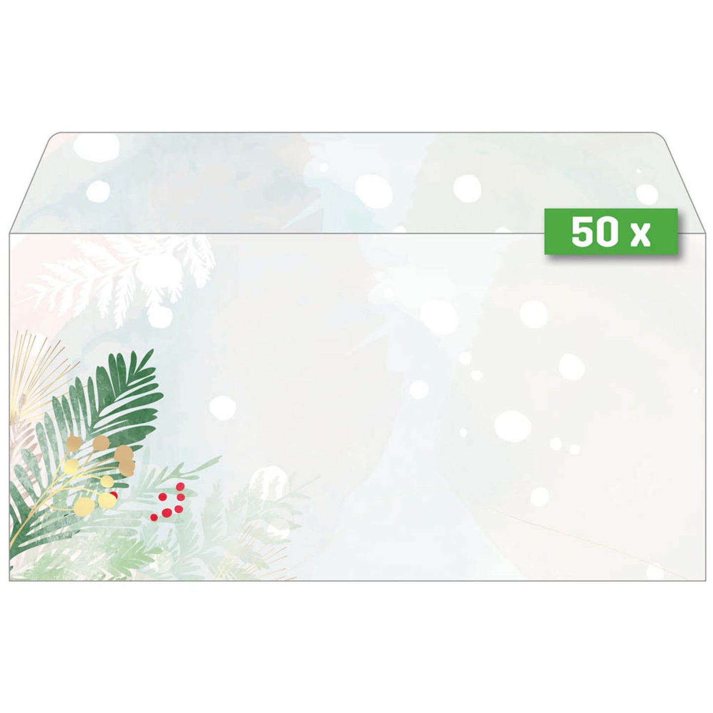 SIGEL Weihnachtsbriefumschläge Christmas Forest DIN lang ohne Fenster | DU481 | 1 Pack = 50 St.