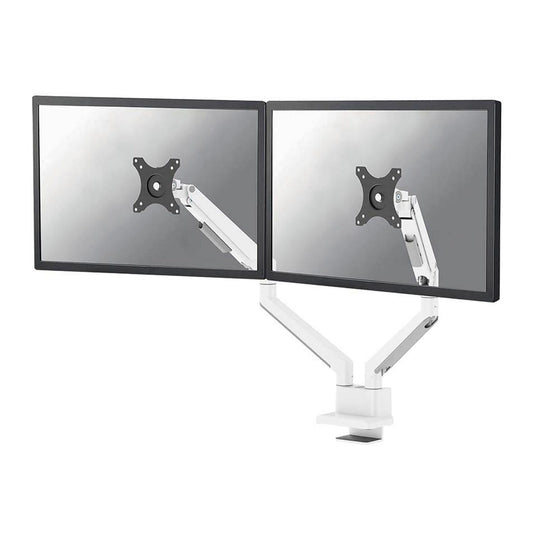 Neomounts Monitor-Halterung weiß für 2 Monitore, Tischklemme, Tischbohrung | DS70-250WH2