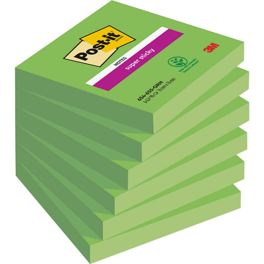 Post-it® Super Sticky Notes Haftnotizen extrastark 6546SA grün, 6 Blöcke | 7100263204 | 1 Pack = 6 Blöcke