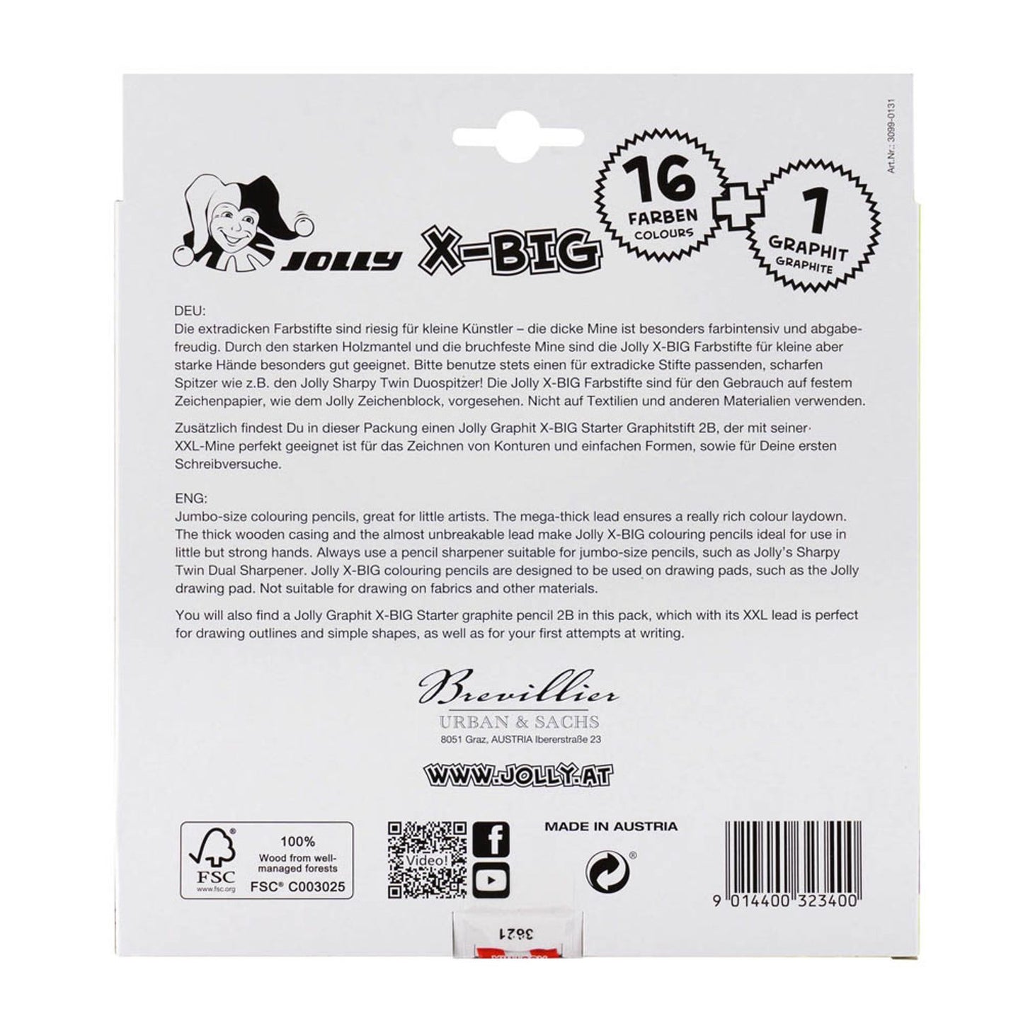 sax design X-BIG Buntstifte farbsortiert | 3099-0131 | 1 Pack = 17 St.