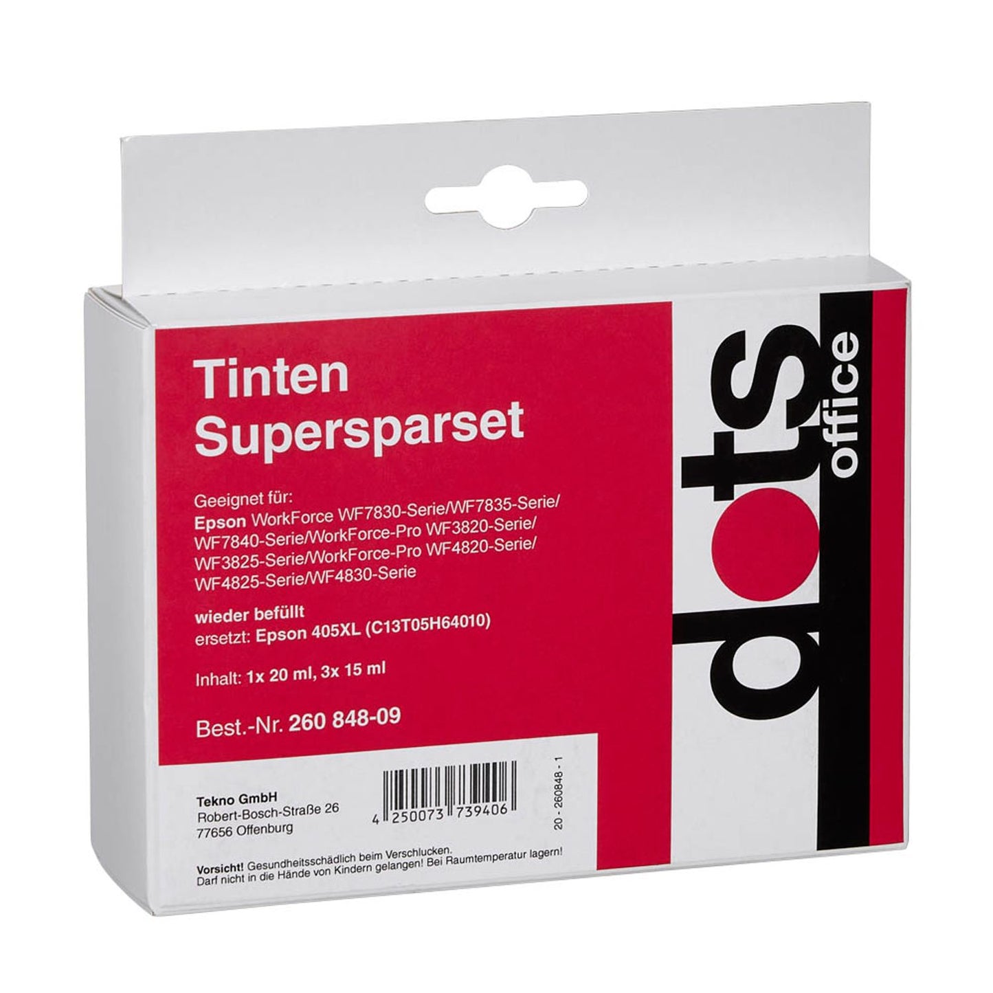 dots schwarz, cyan, magenta, gelb Druckerpatronen kompatibel zu EPSON 405XL BK/C/M/Y, 4er-Set | 1656,4005-DOTS | 1 Pack = 4 St.