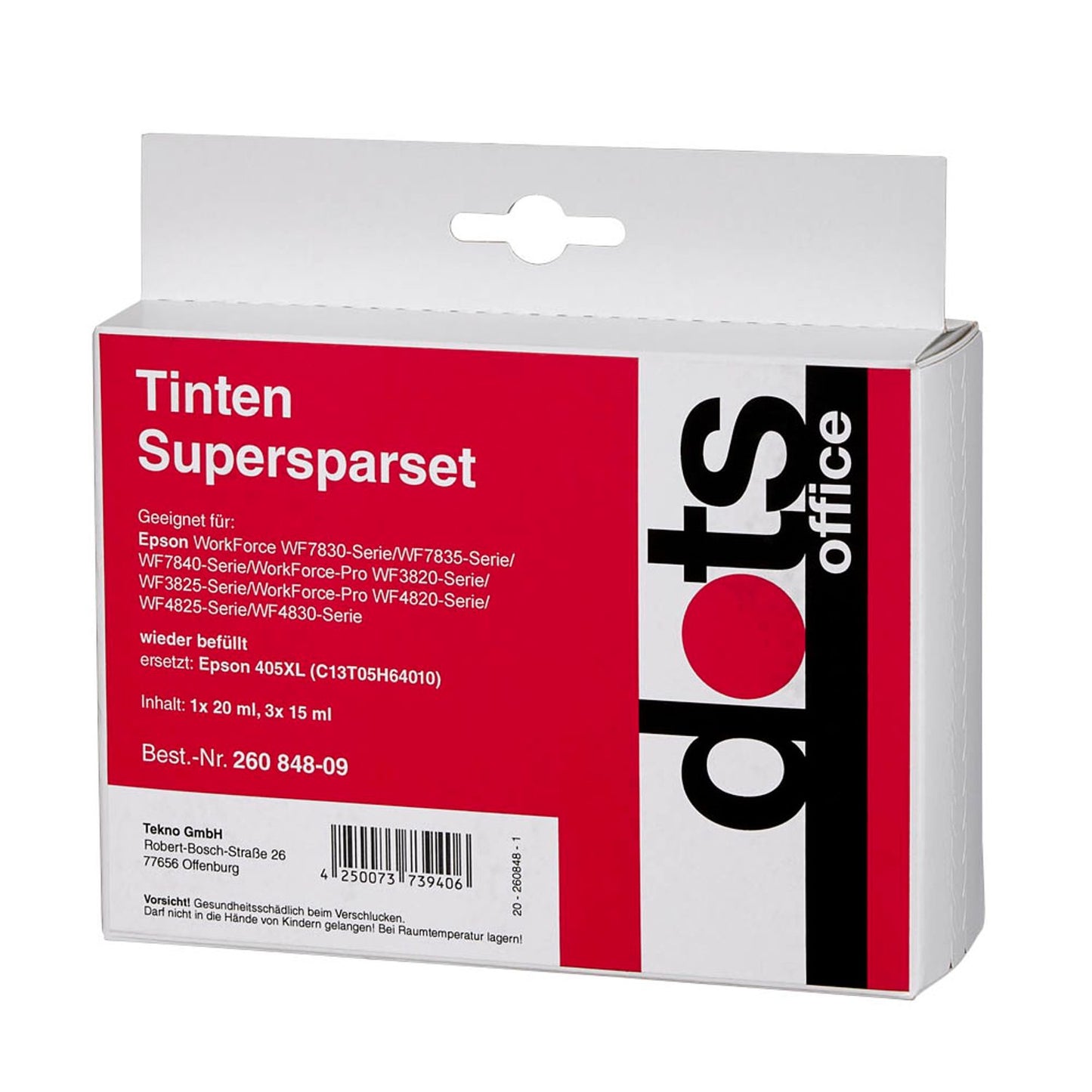 dots schwarz, cyan, magenta, gelb Druckerpatronen kompatibel zu EPSON 405XL BK/C/M/Y, 4er-Set | 1656,4005-DOTS | 1 Pack = 4 St.