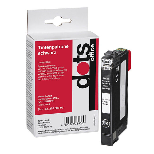 dots schwarz Druckerpatrone kompatibel zu EPSON 405XL BK | 1656,4001-DOTS