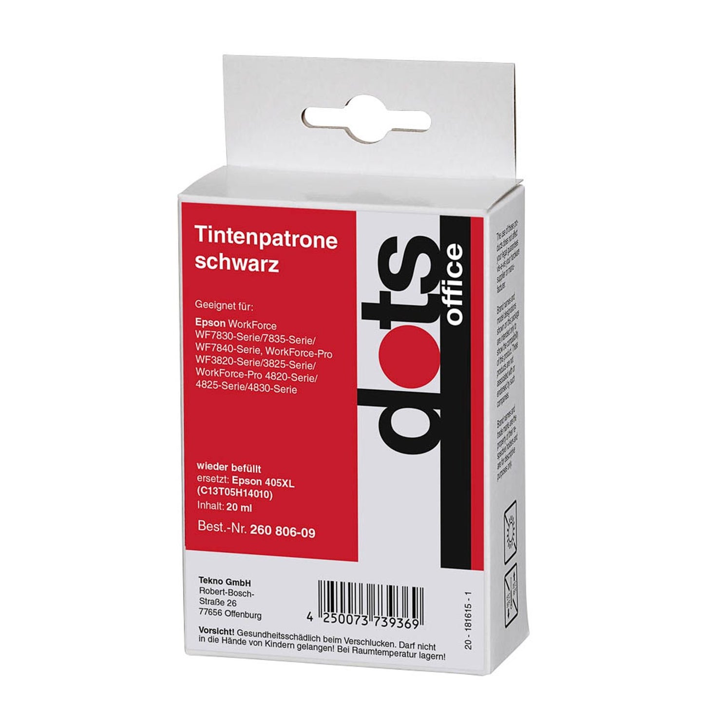 dots schwarz Druckerpatrone kompatibel zu EPSON 405XL BK | 1656,4001-DOTS