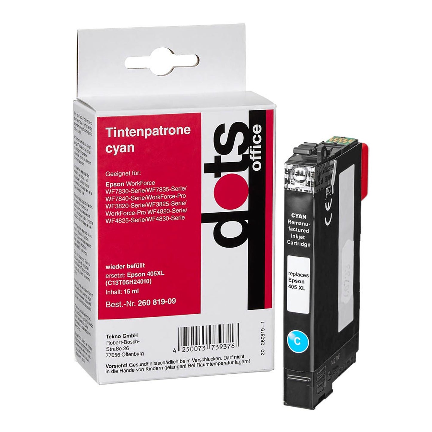 dots cyan Druckerpatrone kompatibel zu EPSON 405XL C | 1656,4003-DOTS