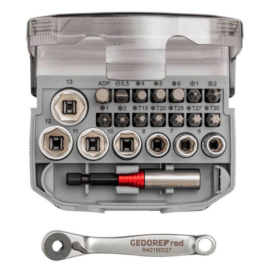 GEDOREred Steckschlüssel-Satz mit Bits R49005023 23-teilig | 3300026