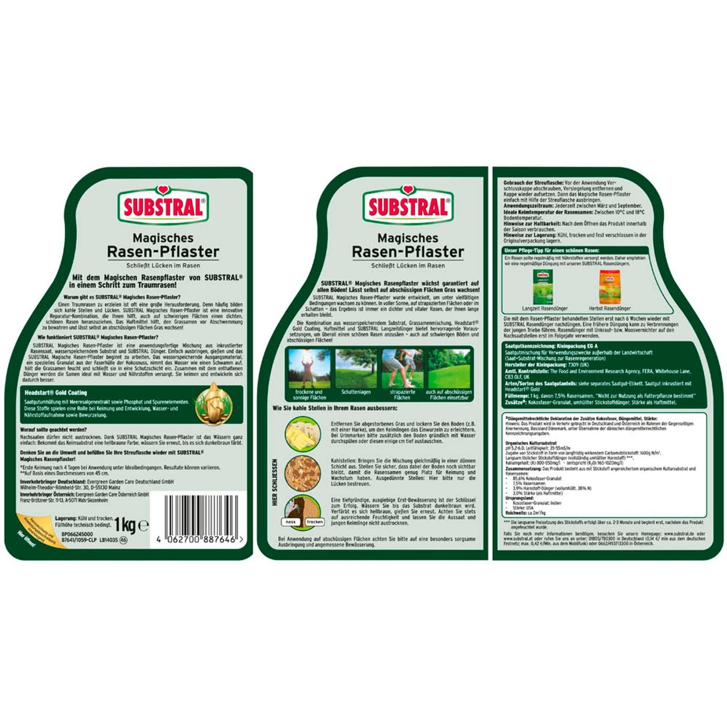 SUBSTRAL® Magisches Rasenpflaster Rasensamen 1,0 kg | 87641