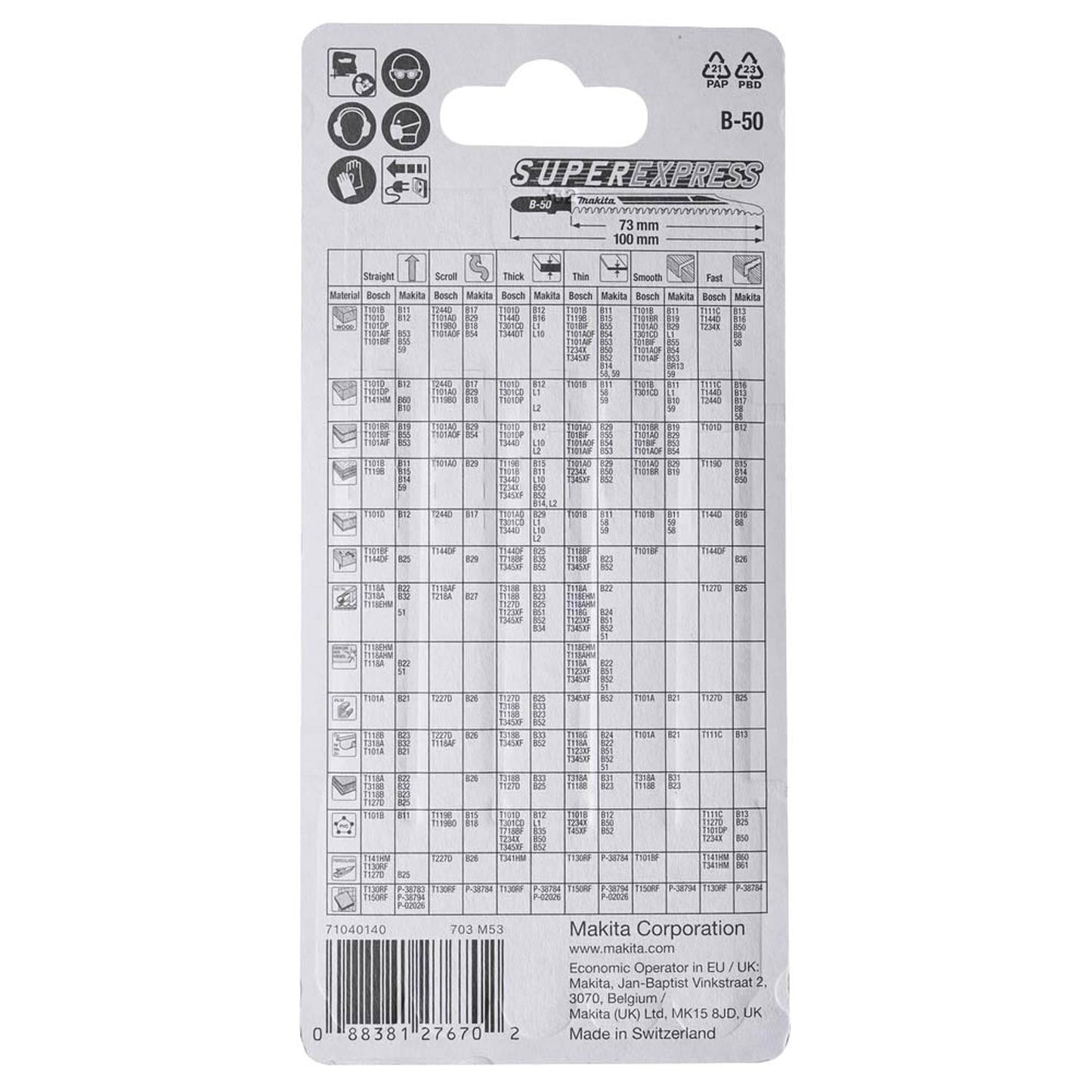makita Stichsägeblätter | B-06460 | 1 Pack = 5 St.