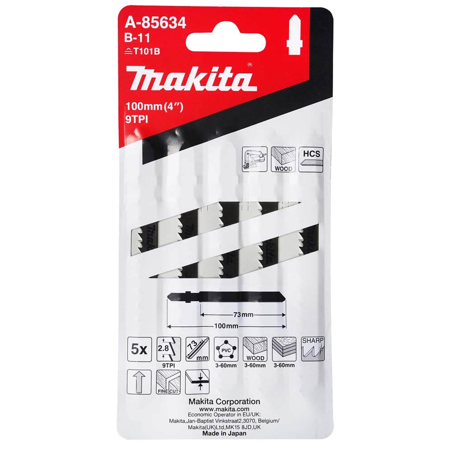 makita Stichsägeblätter | A-85634 | 1 Pack = 5 St.
