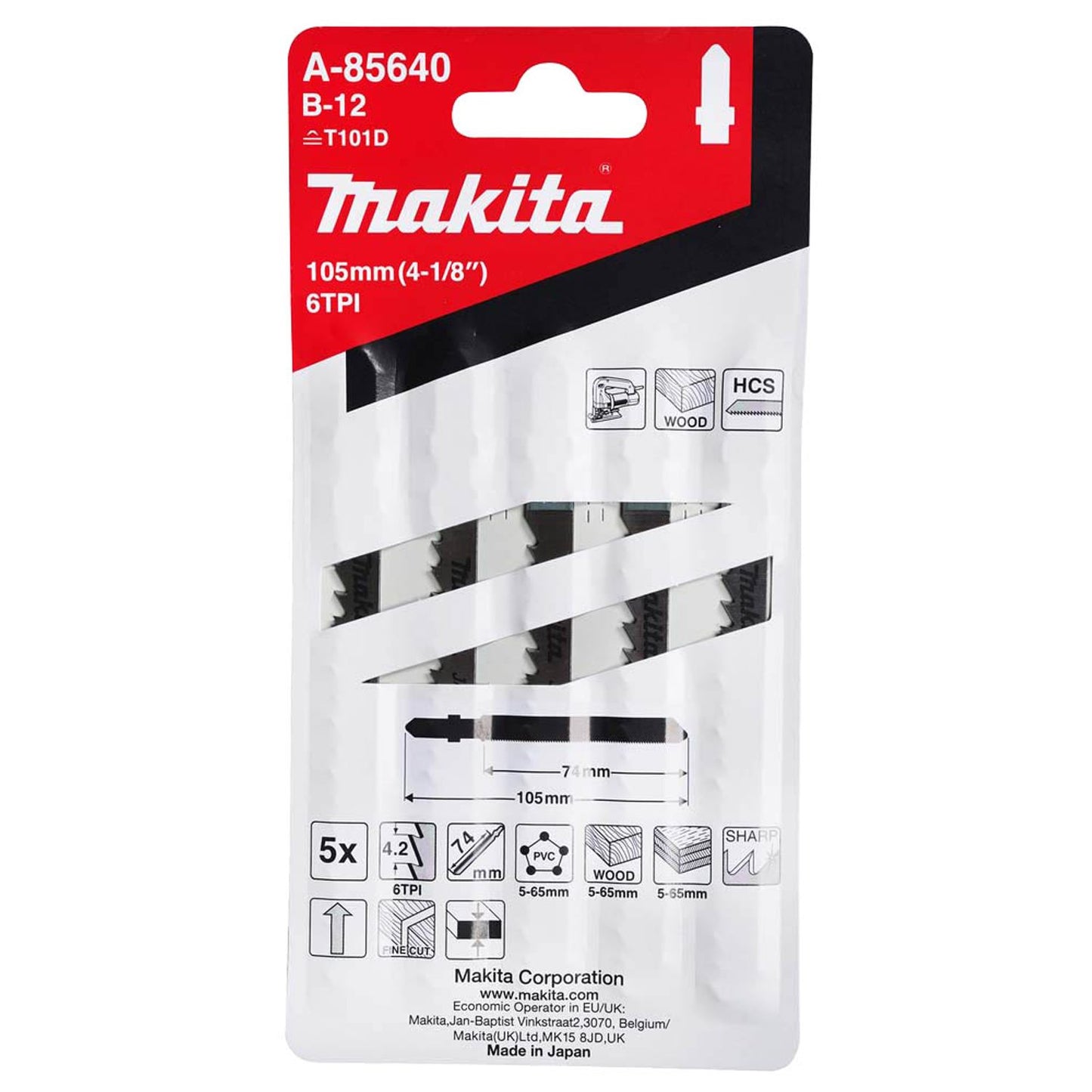 makita Stichsägeblätter | A-85640 | 1 Pack = 5 St.