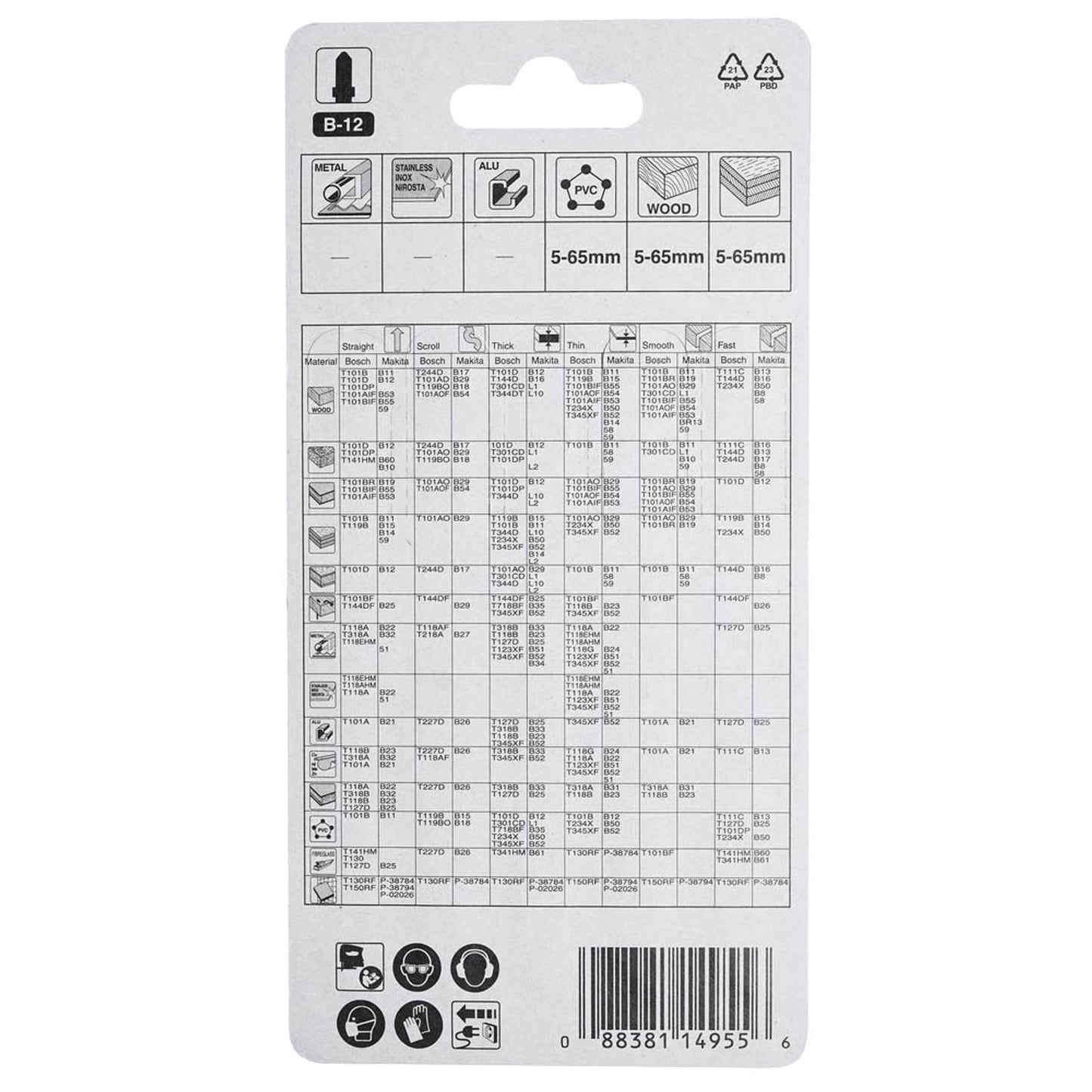 makita Stichsägeblätter | A-85640 | 1 Pack = 5 St.