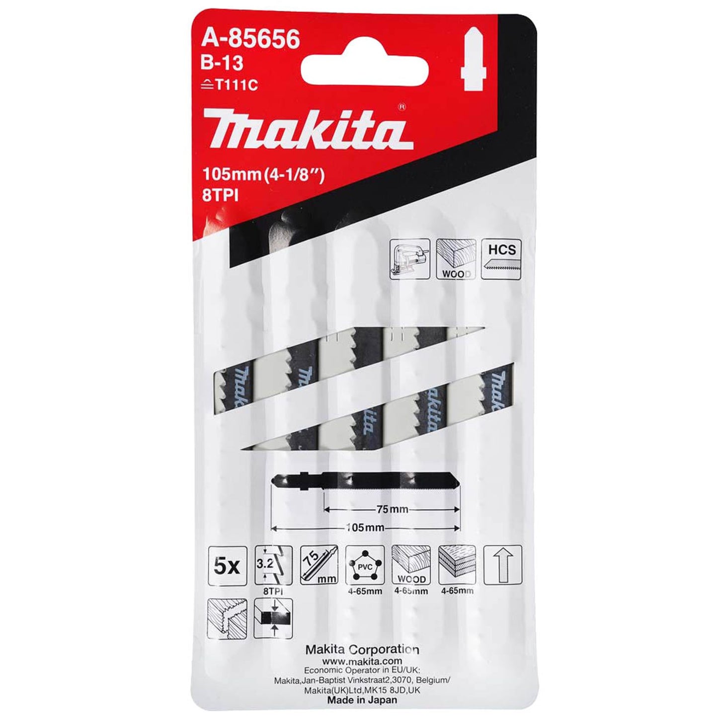 makita Stichsägeblätter | A-85656 | 1 Pack = 5 St.