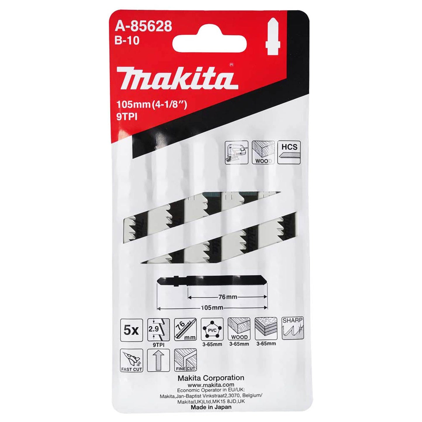 makita Stichsägeblätter | A-85628 | 1 Pack = 5 St.