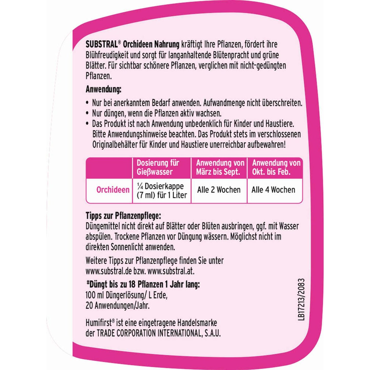 SUBSTRAL® Orchideen-Nahrung Orchideendünger 250,0 ml | 73940