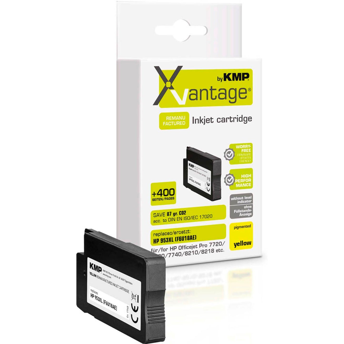 KMP XVantage® gelb pigmentiert Druckerpatrone kompatibel zu HP 953XL (F6U18AE) | 1748,4089