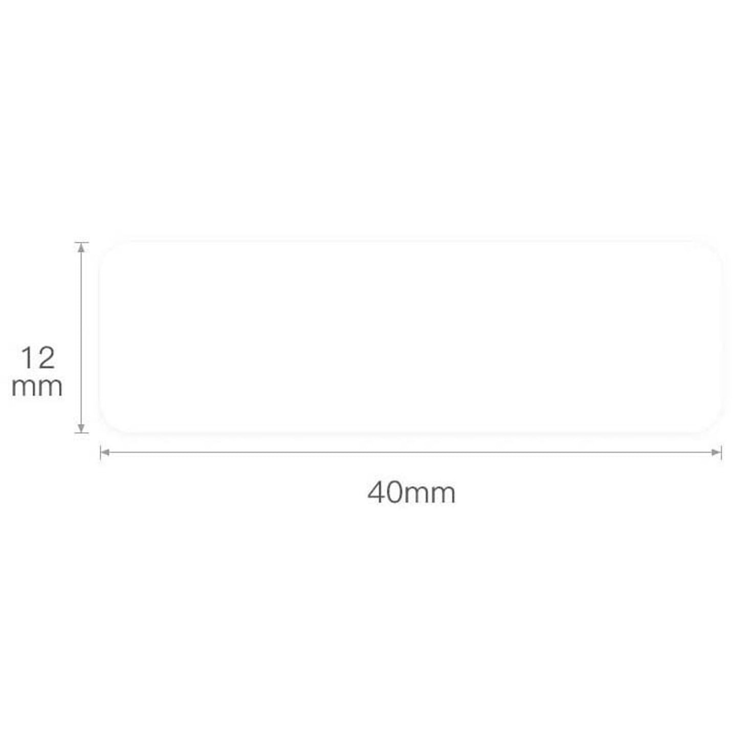 NIIMBOT Etikettenrolle für Etikettendrucker 008-7002100 weiß, 12,0 x 40,0 mm, 1 x 160 Etiketten | A2A68601601 | 1 Pack = 160 St.