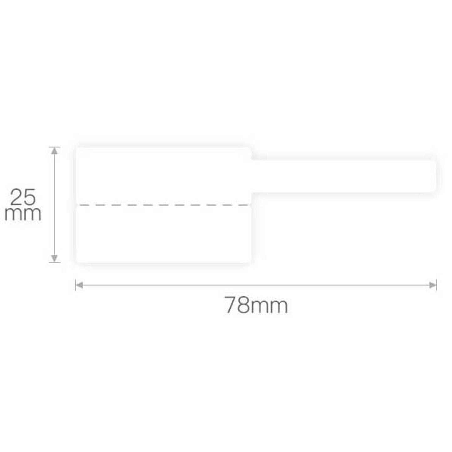 NIIMBOT Etikettenrolle für Etikettendrucker weiß, 25,0 x 78,0 mm, 1 x 100 Etiketten | A2K88388601 | 1 Pack = 100 St.