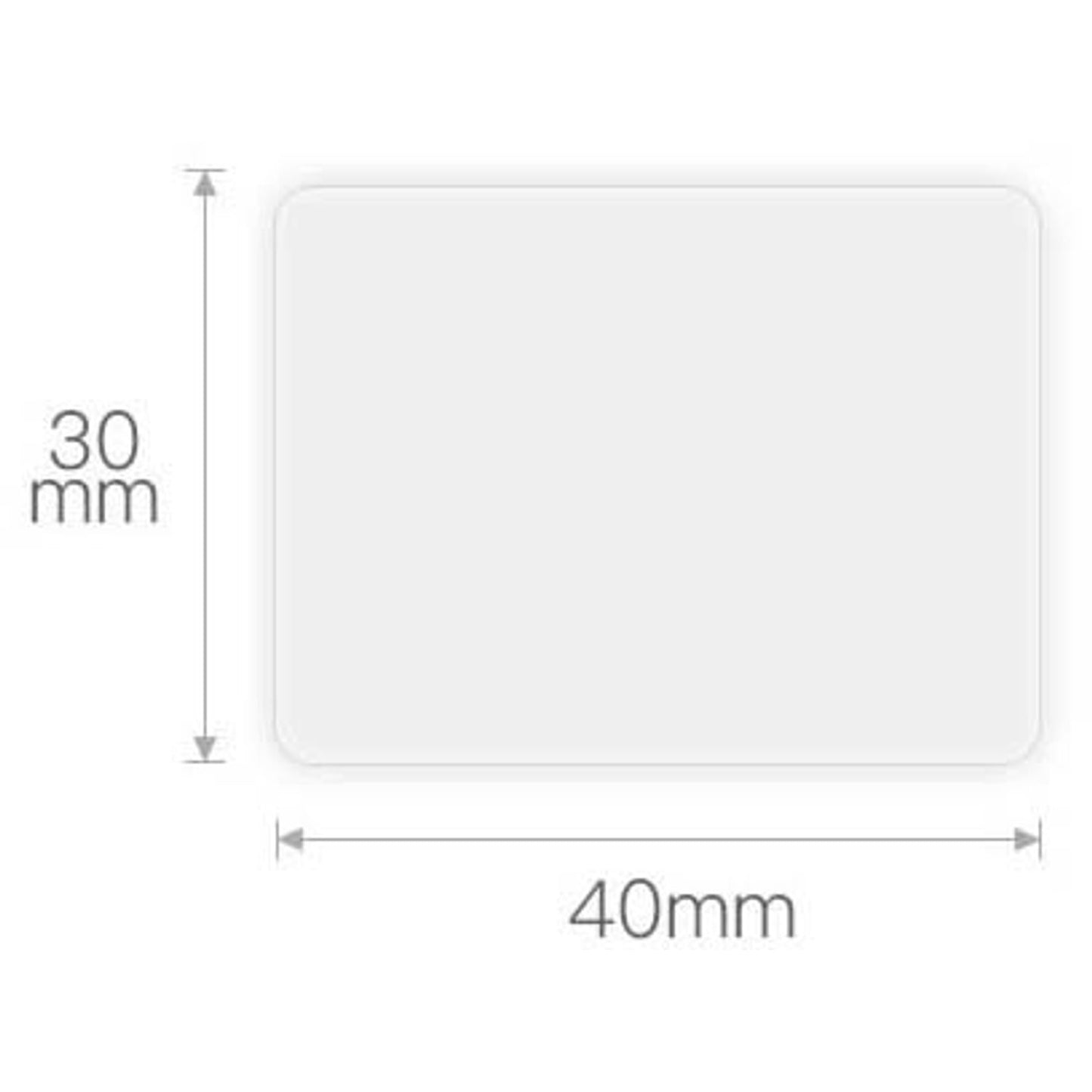 NIIMBOT Etikettenrolle für Etikettendrucker 008-7002121 transparent, 40,0 x 30,0 mm, 1 x 230 Etiketten | A2G88318801 | 1 Pack = 230 St.