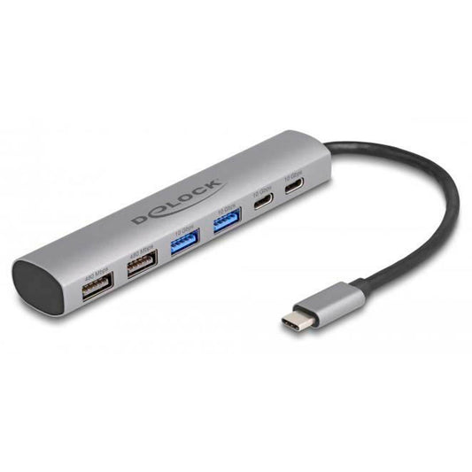 DeLOCK USB-Hub 6-fach grau | 64232