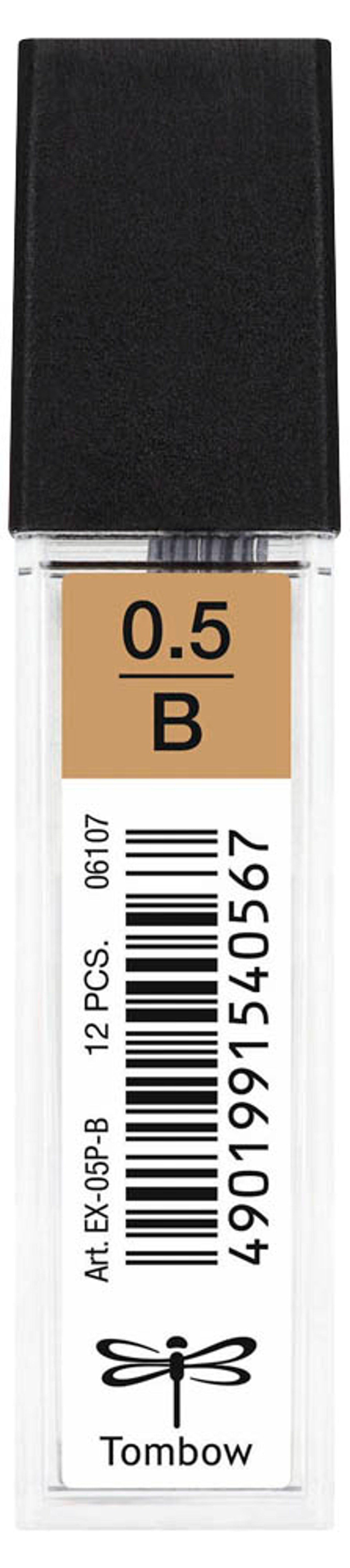 Tombow Feinminen-Bleistiftminen schwarz B mm, 12 St.