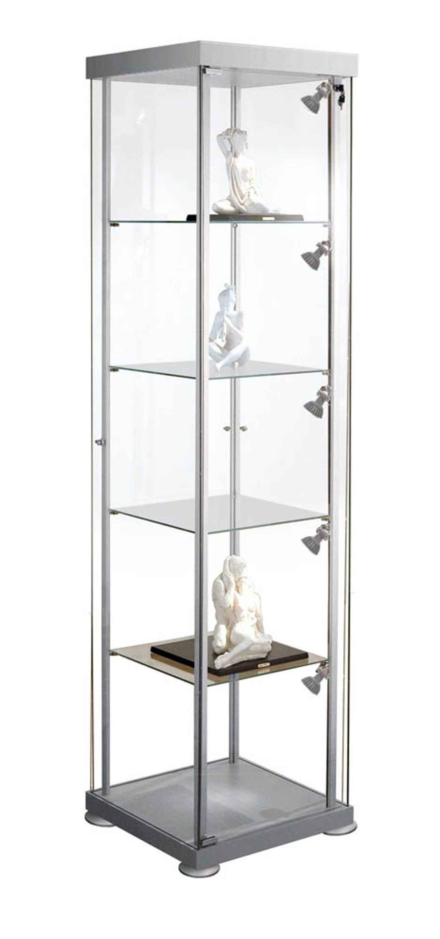 Kerkmann expoline Glasvitrine silber 4 Fachböden