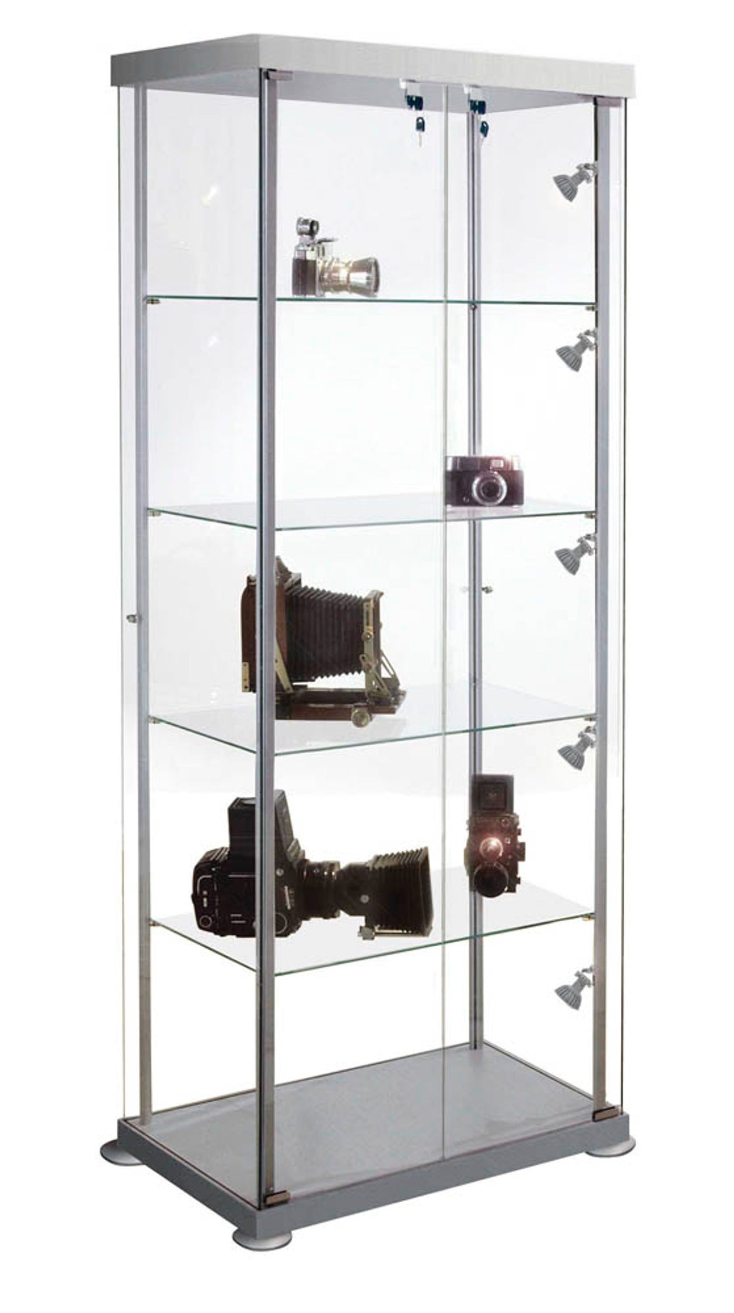 Kerkmann expoline Glasvitrine silber 4 Fachböden