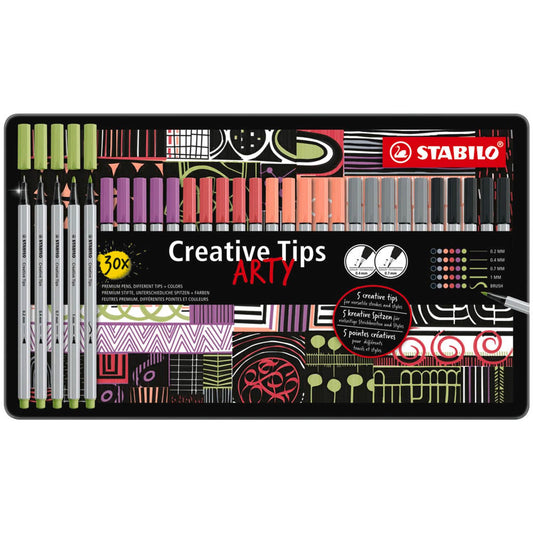 STABILO ARTY PASTEL Filzstifte farbsortiert | 89/30-6-2-20 | 1 Pack = 30 St.