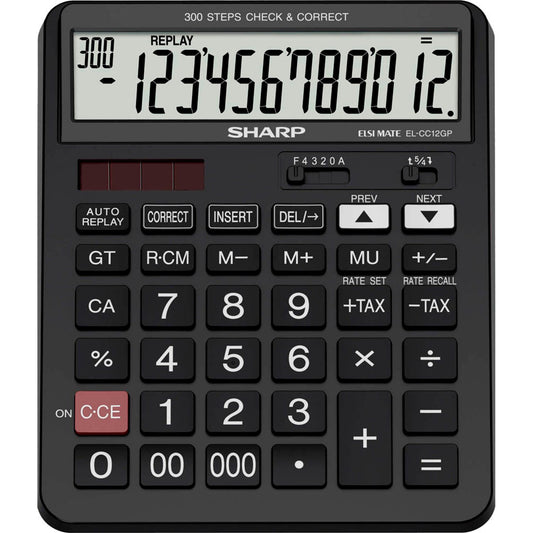 SHARP EL-CC12GP Taschenrechner schwarz | SH-ELCC12GP