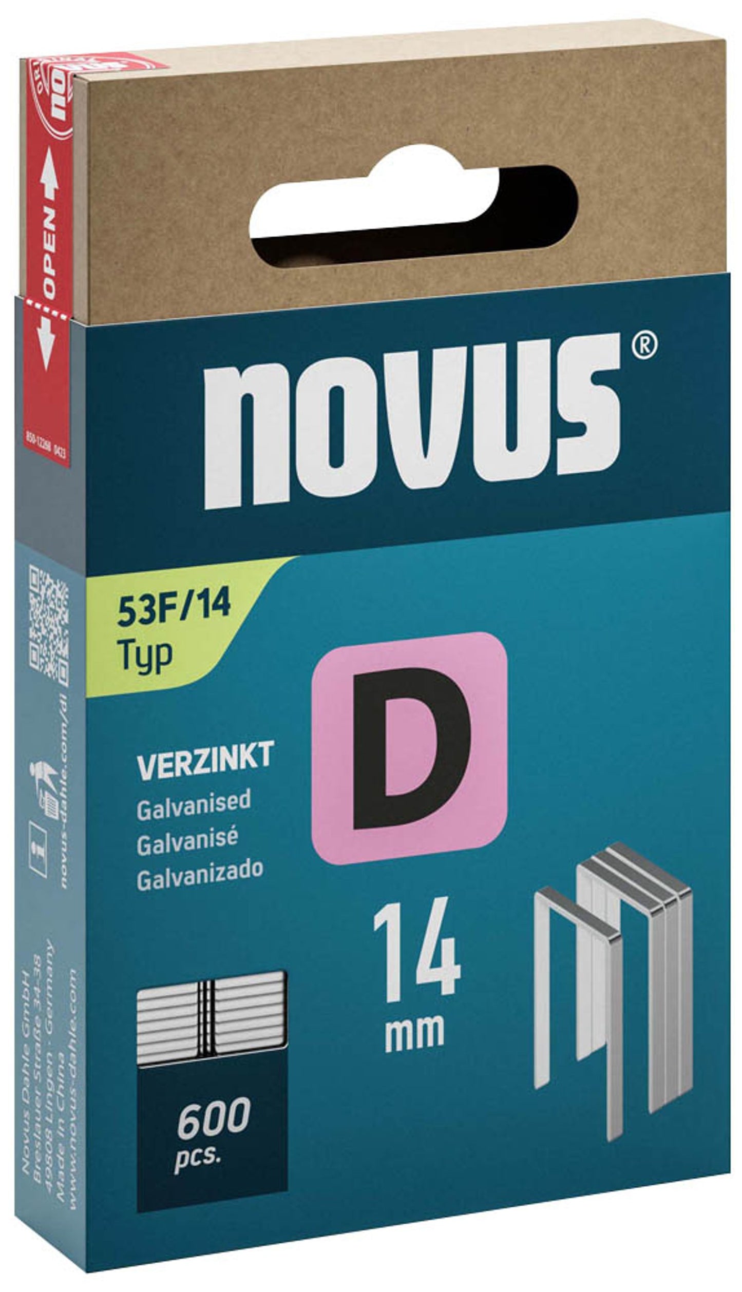 novus Tackerklammern Feindraht hart