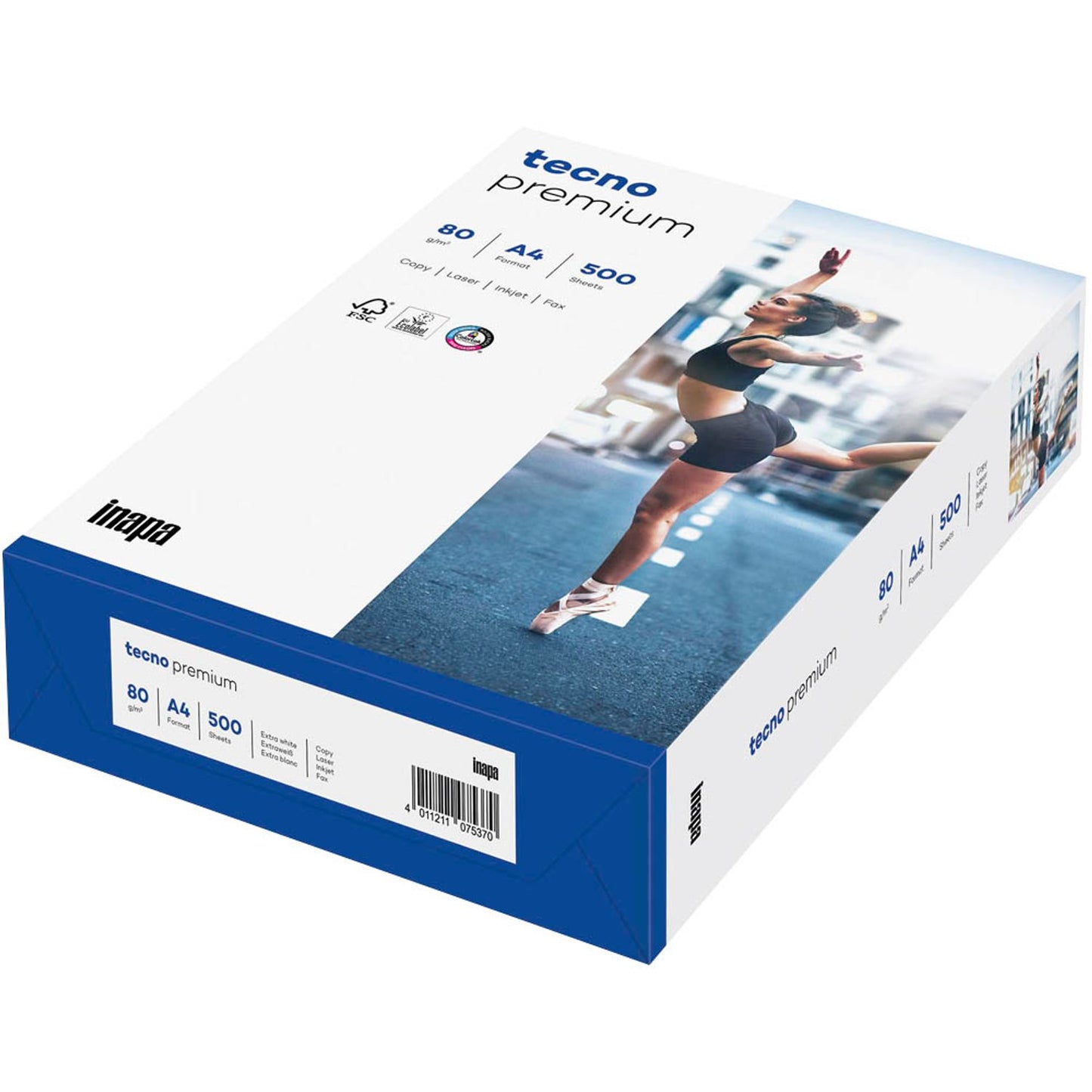 tecno Kopierpapier premium DIN A4 80 g/qm | 5265 080 10 00 1 | 1 Pack = 500 Blatt