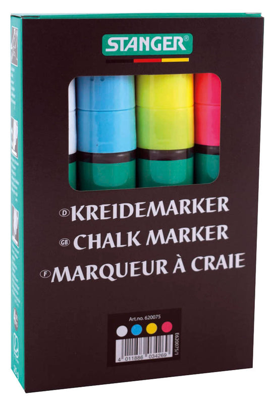 STANGER Kreidemarker farbsortiert, mm, 4 St.
