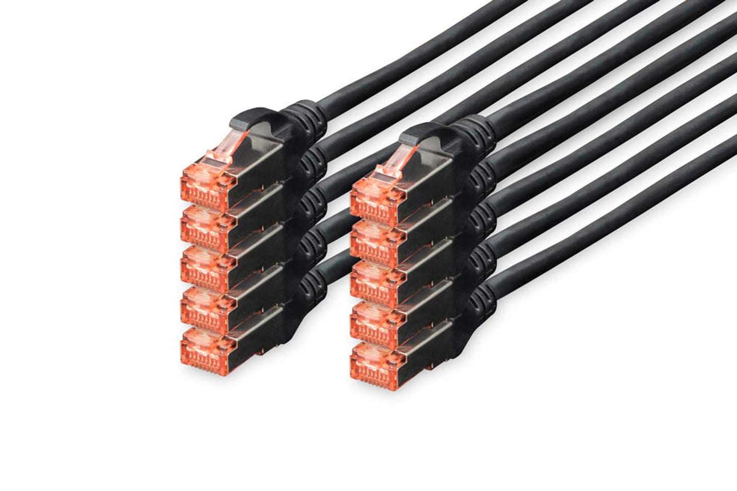 DIGITUS RJ45-Stecker/RJ-45 Stecker Netzwerkkabel 0,5 m, 10 St.