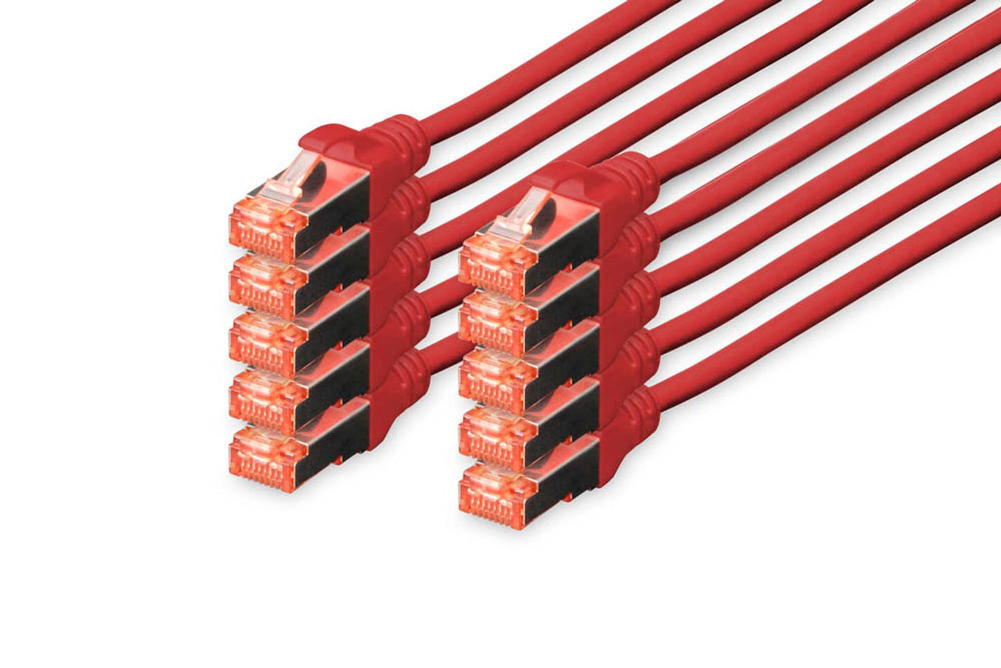 DIGITUS RJ45-Stecker/RJ-45 Stecker Netzwerkkabel 0,5 m, 10 St.