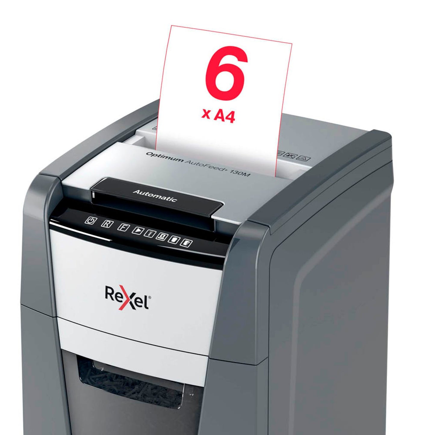 Rexel AutoFeed+ 130M Aktenvernichter mit Partikelschnitt P-5, 2 x 15 mm, bis , schwarz | 2020130MEU