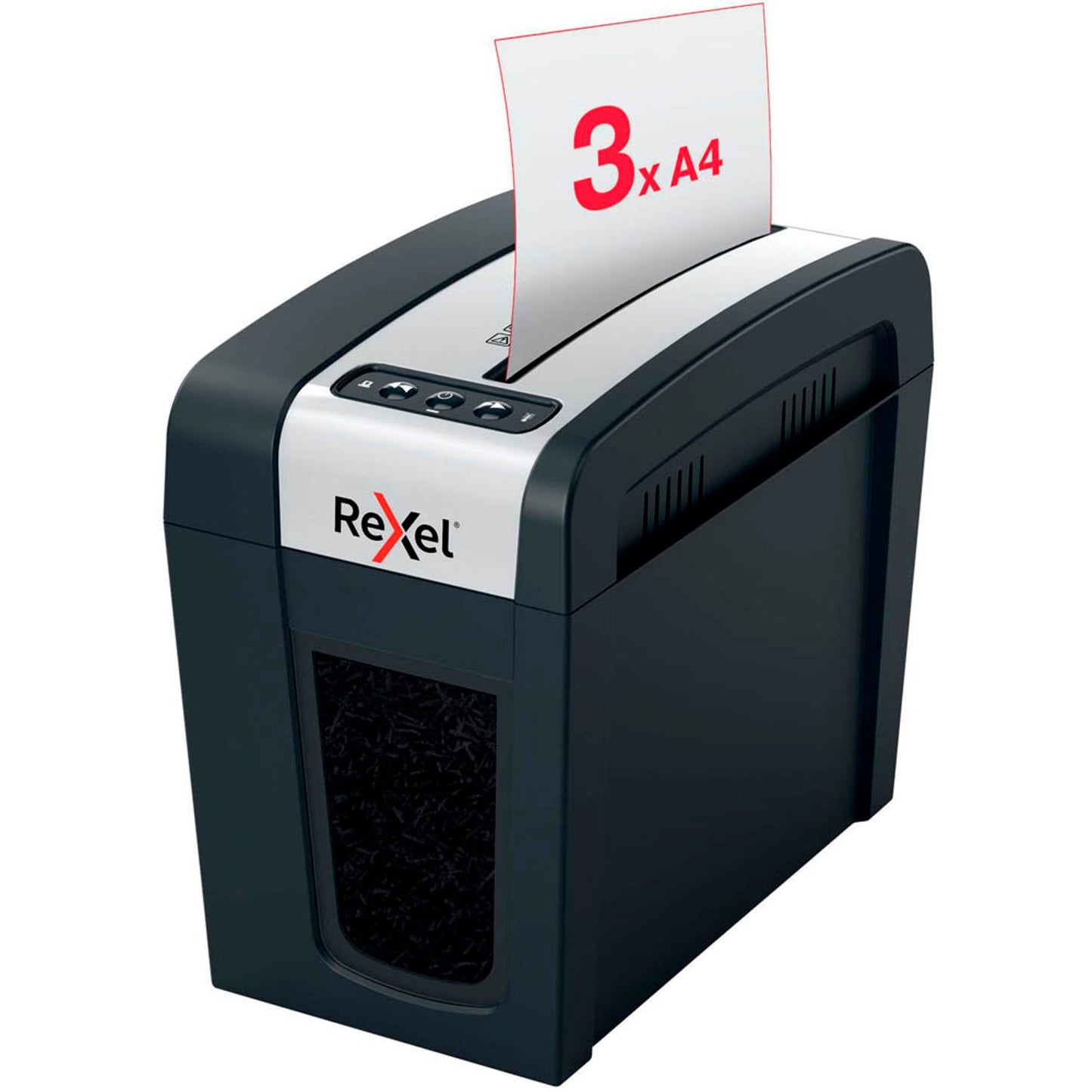 Rexel Secure MC3-SL Slim Aktenvernichter mit Partikelschnitt P-5, 2 x 15 mm, bis , schwarz | 2020131EU