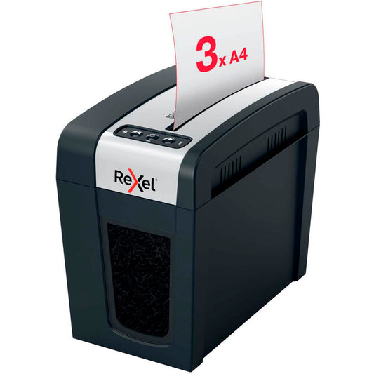 Rexel Secure MC3-SL Slim Aktenvernichter mit Partikelschnitt P-5, 2 x 15 mm, bis , schwarz | 2020131EU
