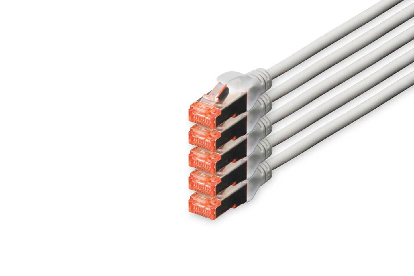 DIGITUS RJ45-Stecker/RJ-45 Stecker Netzwerkkabel grau, 5 St.