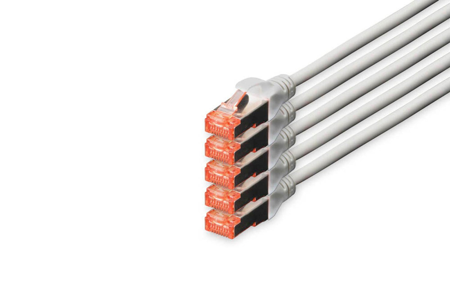 DIGITUS RJ45-Stecker/RJ-45 Stecker Netzwerkkabel grau, 5 St.