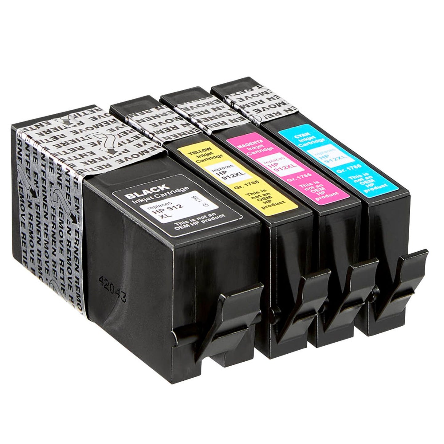 dots schwarz, cyan, magenta, gelb Druckerpatronen kompatibel zu HP 912XL (3YP34AE), 4er-Set | 1765,0005-DOTS | 1 Pack = 4 St.