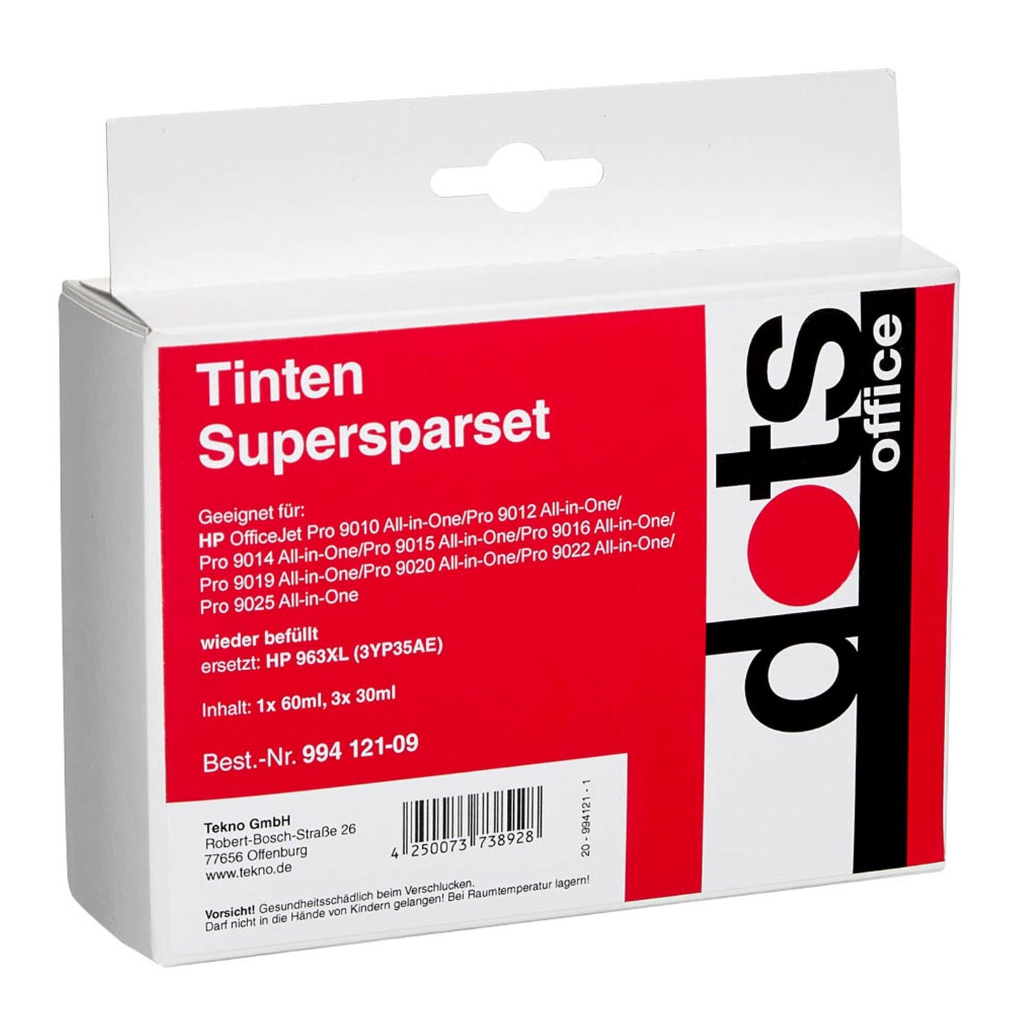 dots schwarz, cyan, magenta, gelb Druckerpatronen kompatibel zu HP 963XL (3YP35AE), 4er-Set | 1766,4005-DOTS | 1 Pack = 4 St.