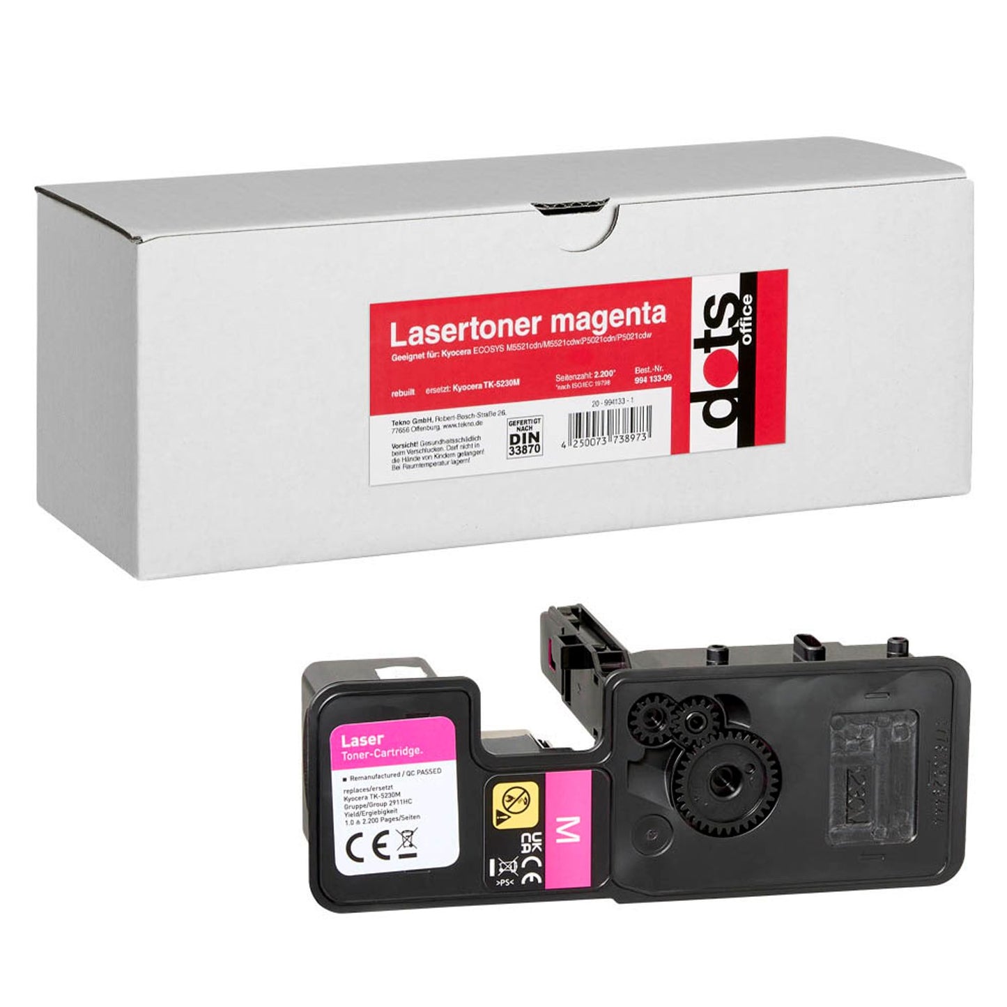 dots magenta Toner kompatibel zu KYOCERA TK-5230M | 2911,3006-DOTS
