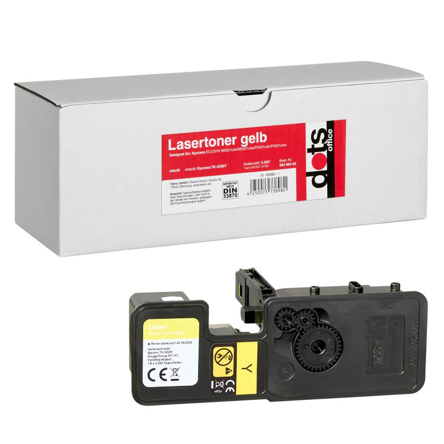 dots gelb Toner kompatibel zu KYOCERA TK-5230Y | 2911,3009-DOTS