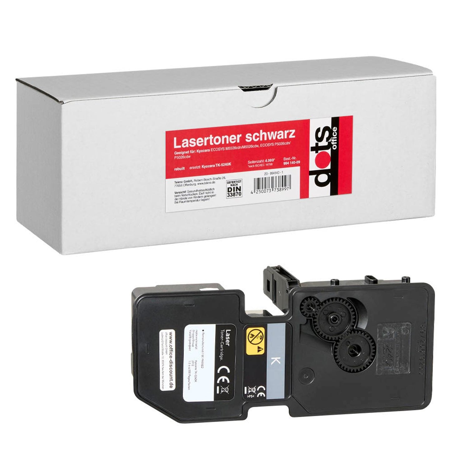 dots schwarz Toner kompatibel zu KYOCERA TK-5240K | 2912,0000-DOTS