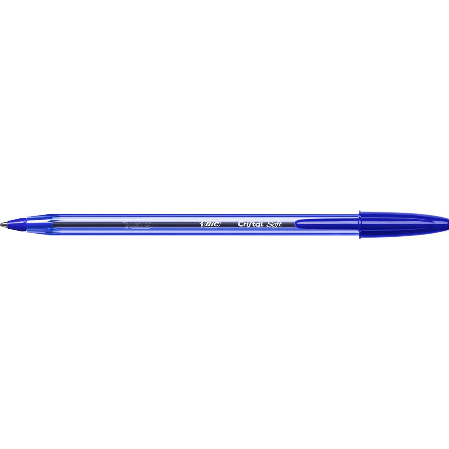 BIC Kugelschreiber Cristal Soft transparent, Schreibfarbe: farbsortiert | 516359 | 1 Pack = 10 St.